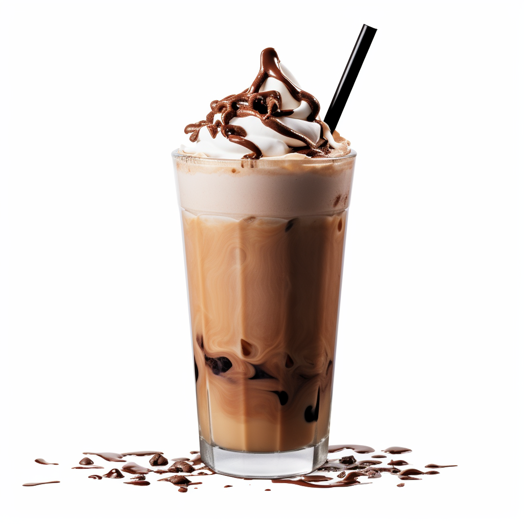 Iced Chocolate with Transparent Background