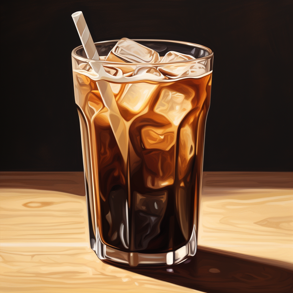 Refreshing iced coffee with milk