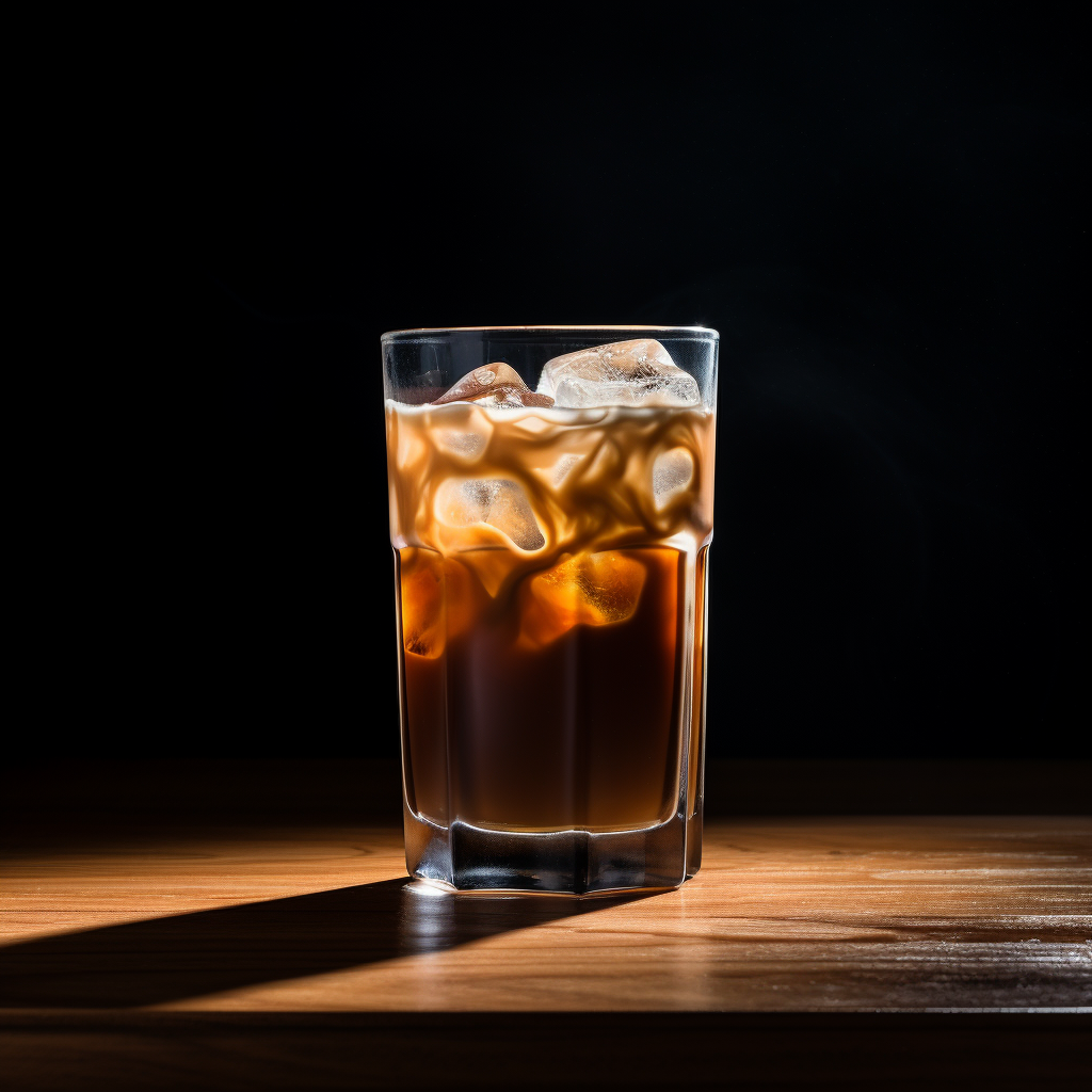 Iced coffee with milk in glass