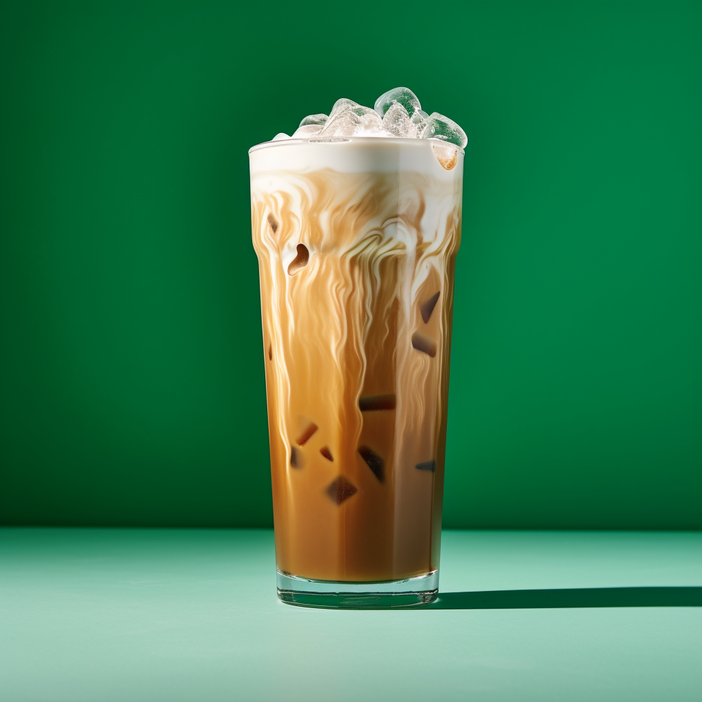 Tall glass of iced coffee with fluffy foam