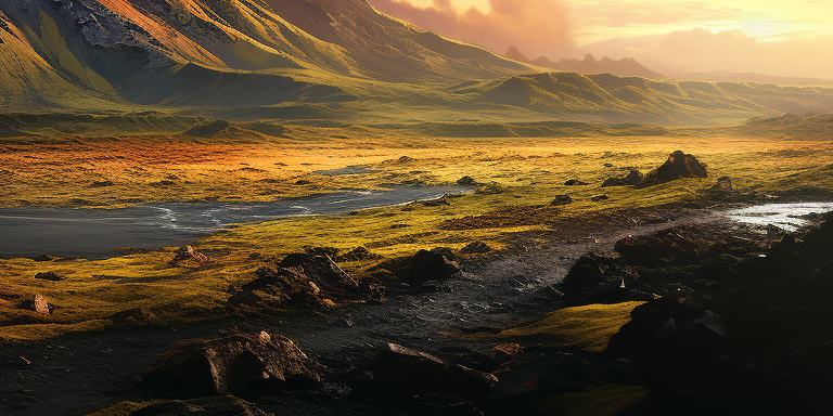 Colorful Icelandic Volcano Landscape