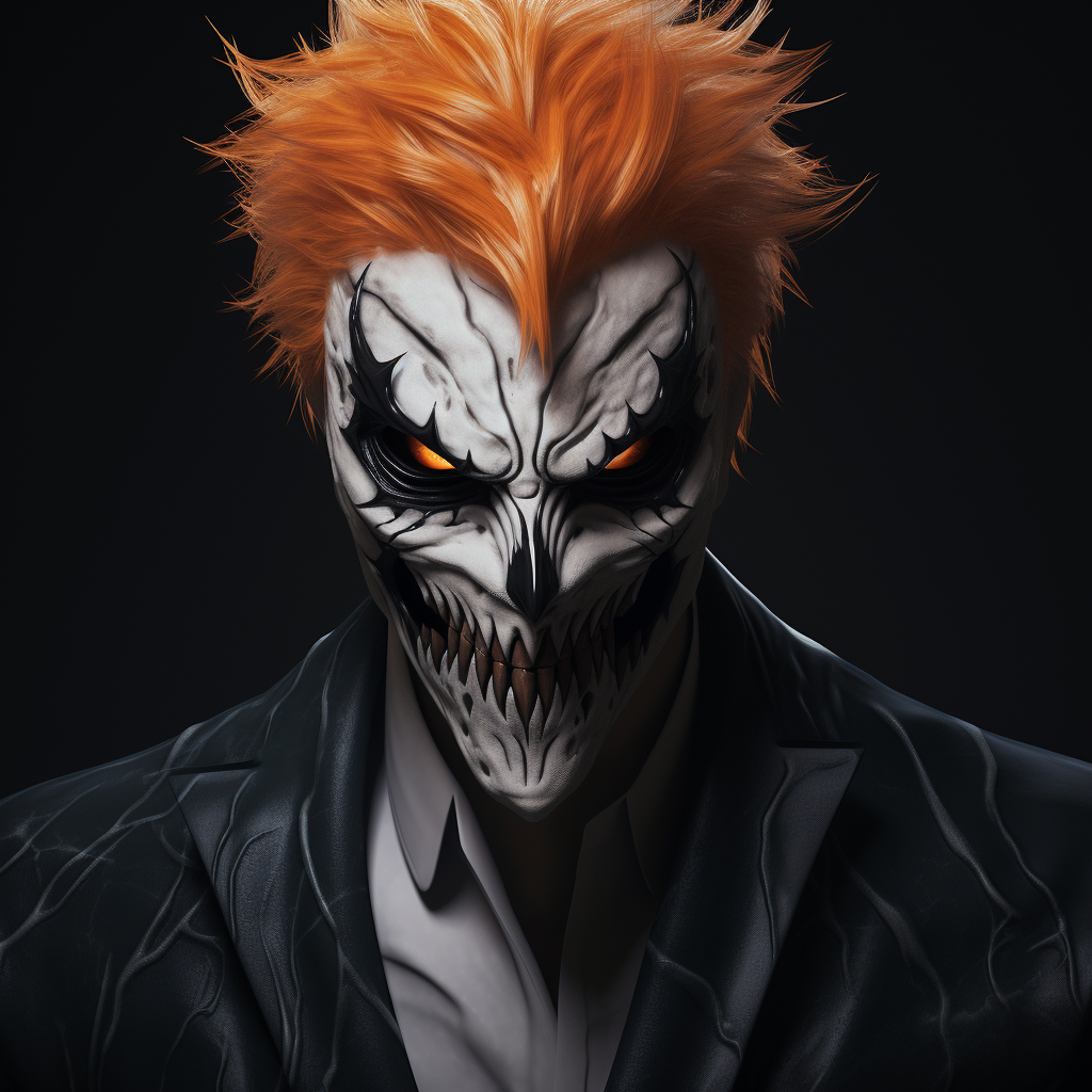 Kurosaki Ichigo wearing orange hollow mask