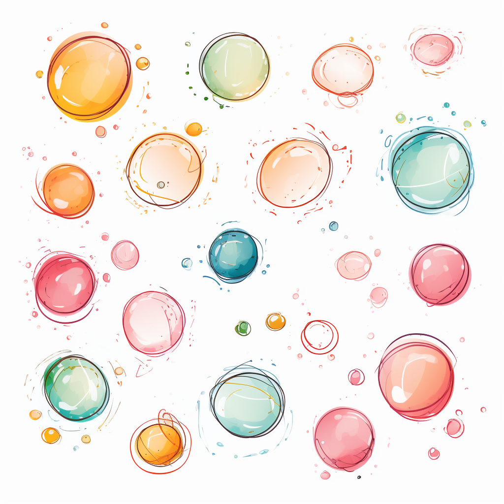 Icon bubbles in scribbles style