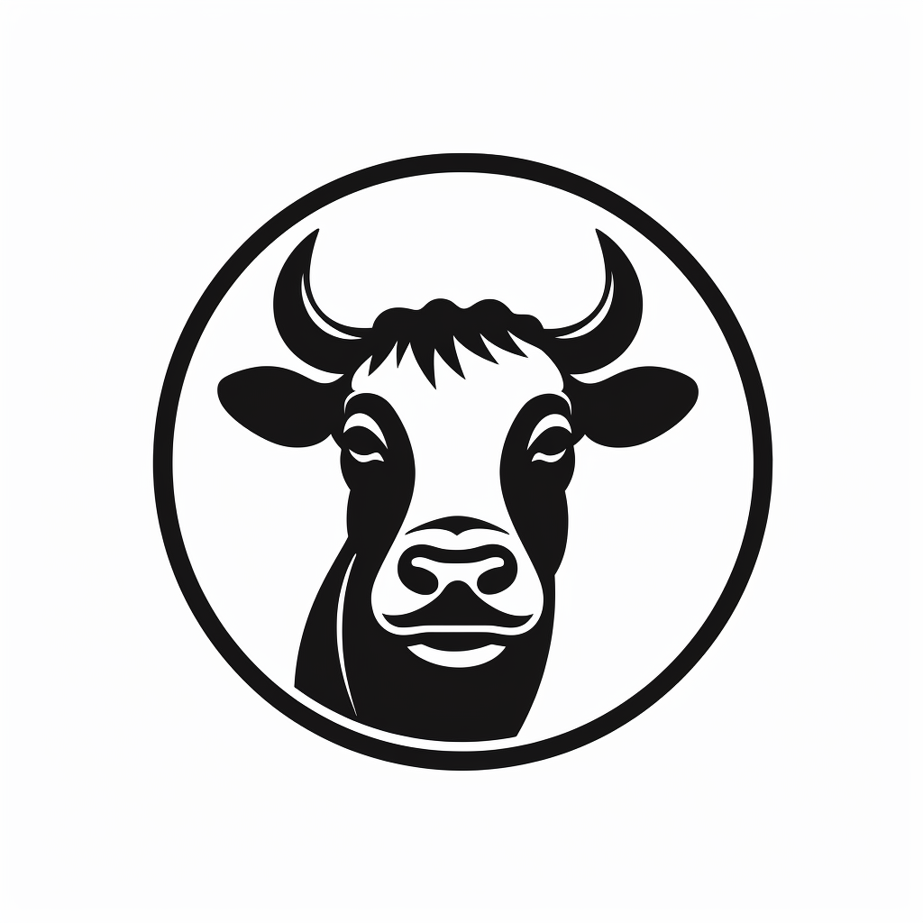 Icon Cow Logotype Outline Black White