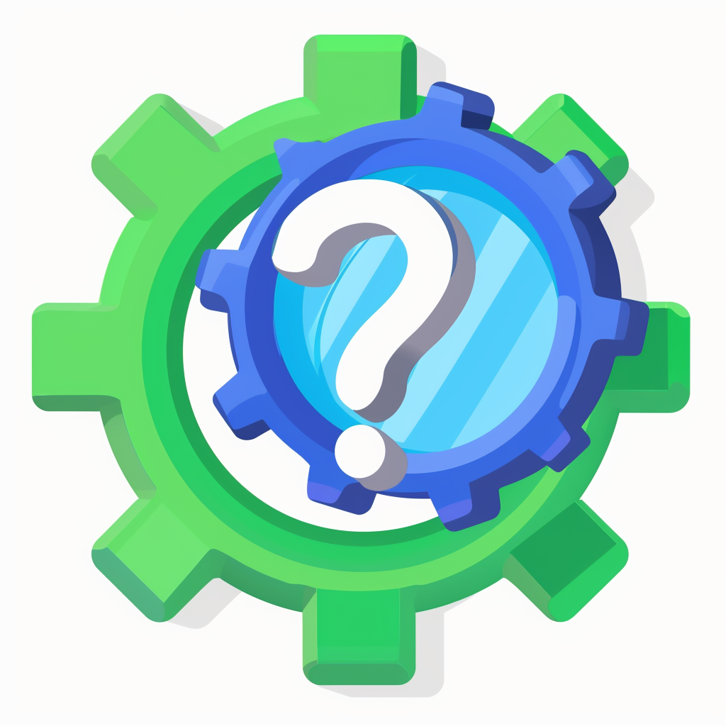 Green Blue Gear Question Mark