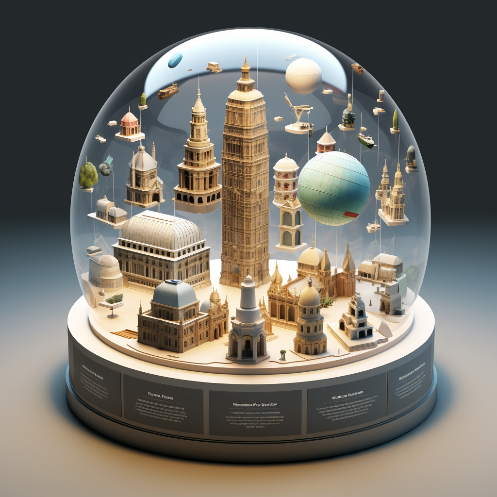 Iconic Monuments in Transparent Domes