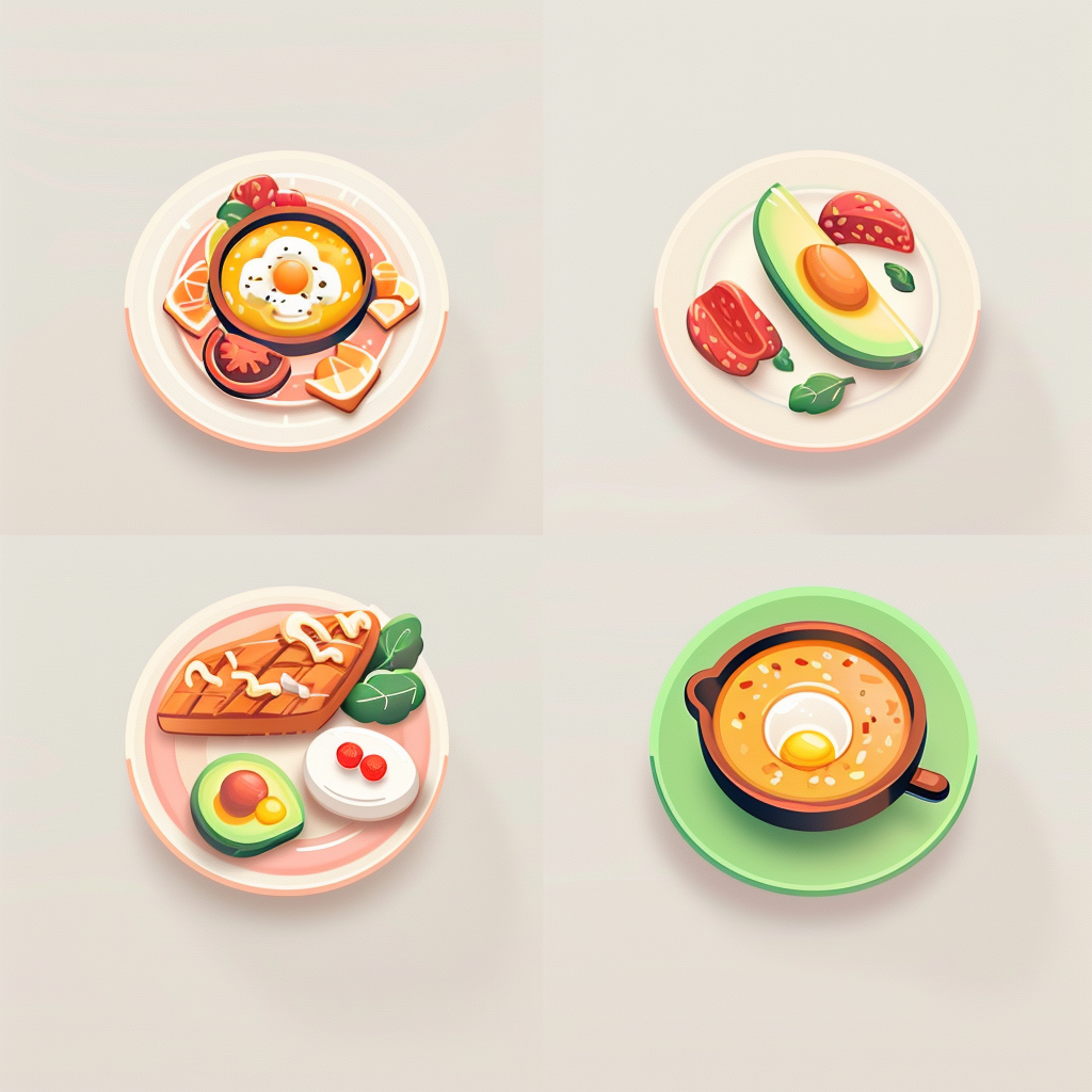 Food icons set meal times