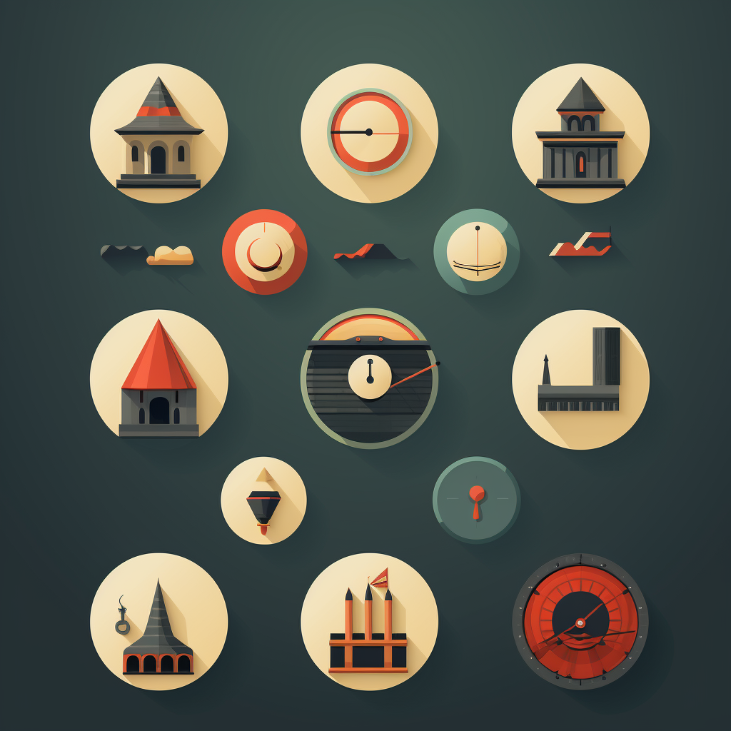 80s Retro Style Flat Icons