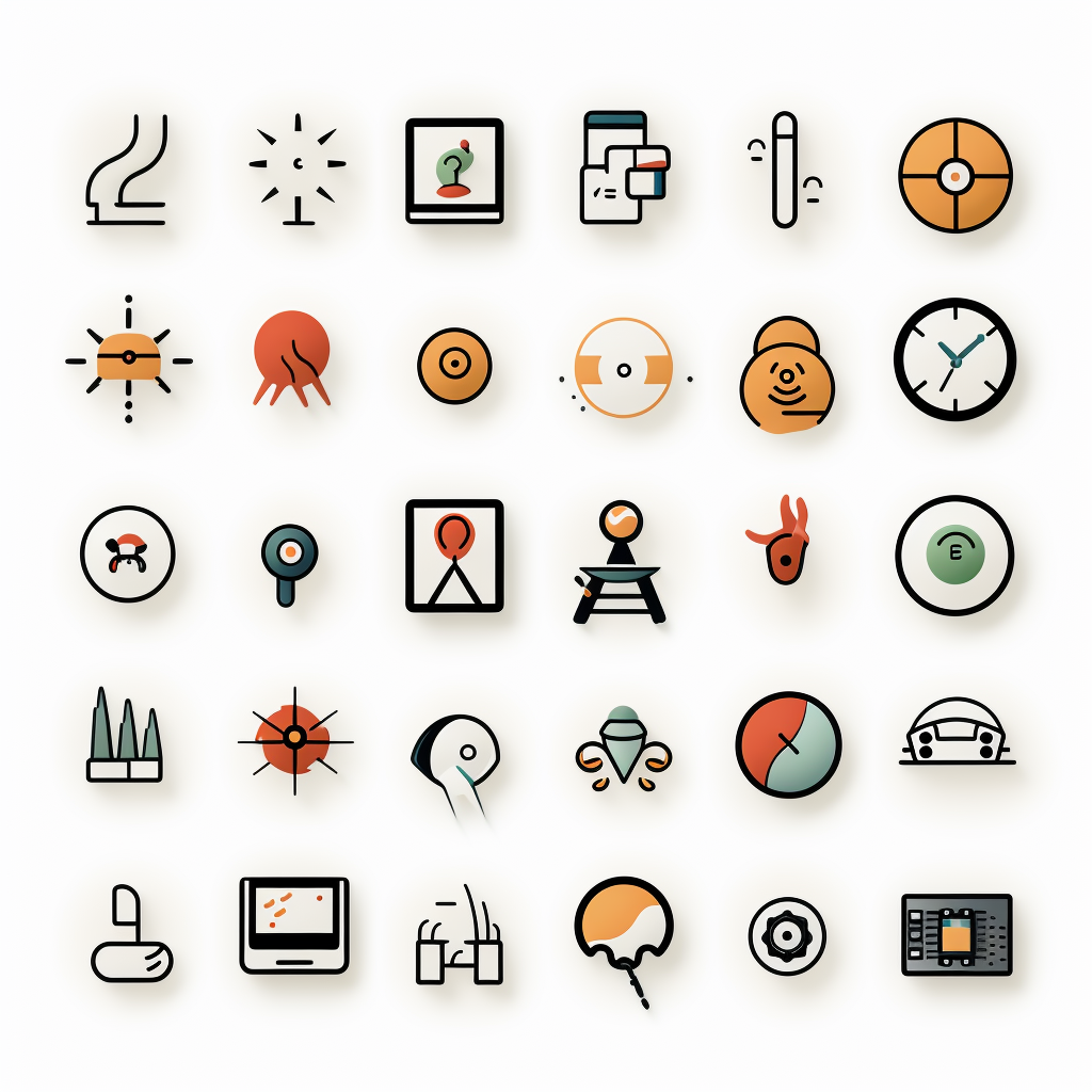 Variety of Minimalistic Interactive Icons