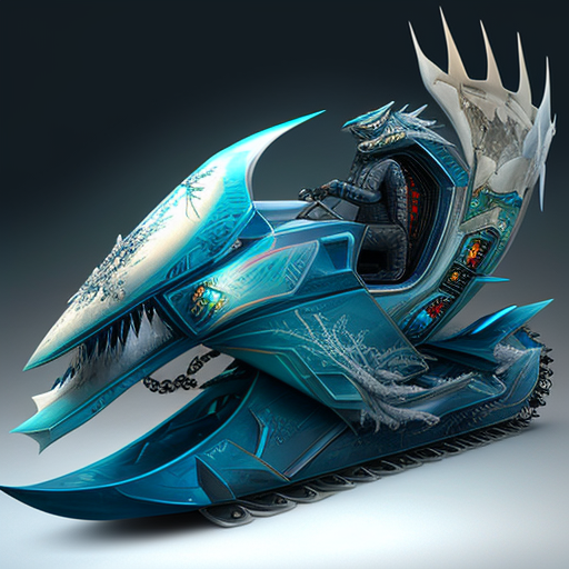 Subliminal frosty dragon design on snowmobile