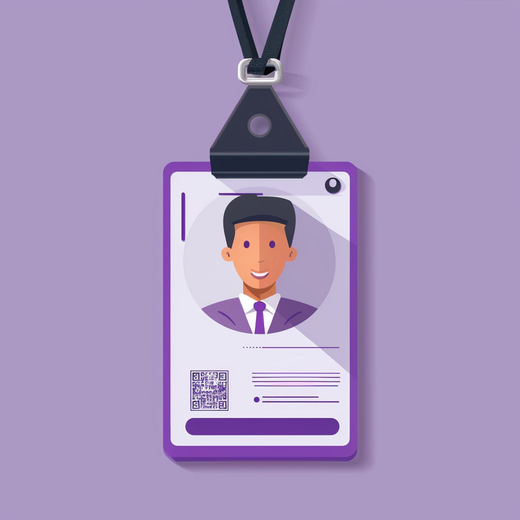 ID Card Violet Background Vector