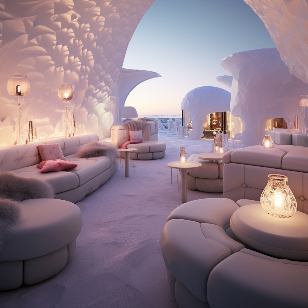 Relax in the cozy igloo lounge