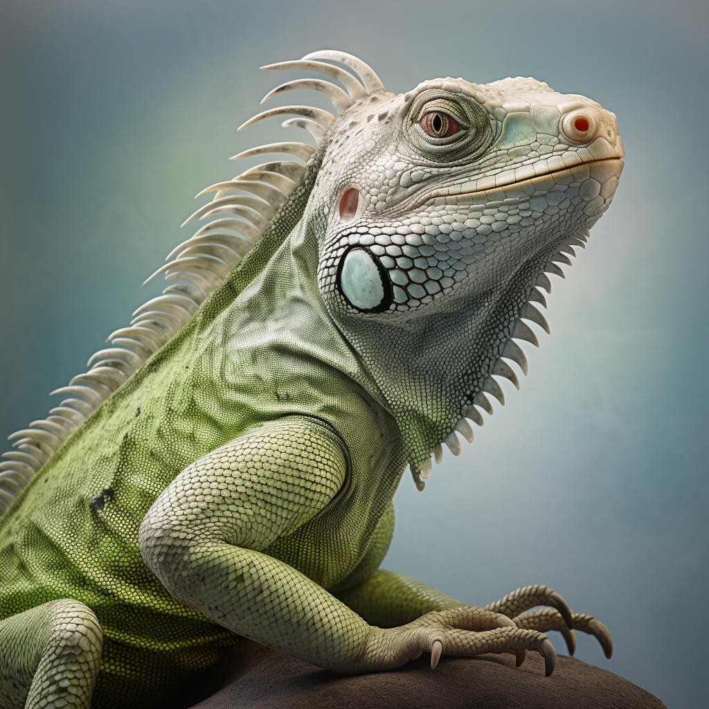 Beautiful Iguana on Soft Light Background