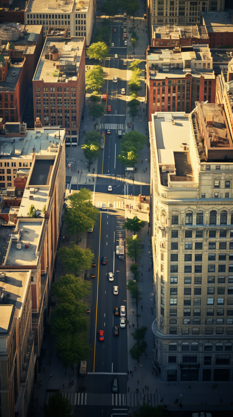 Aerial view of Illinois city