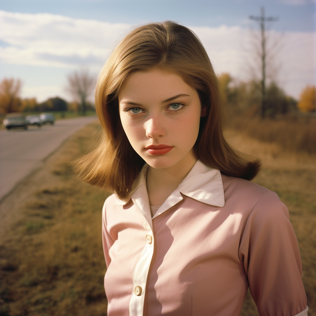 Vintage image of Illinois teenage girl in 1960