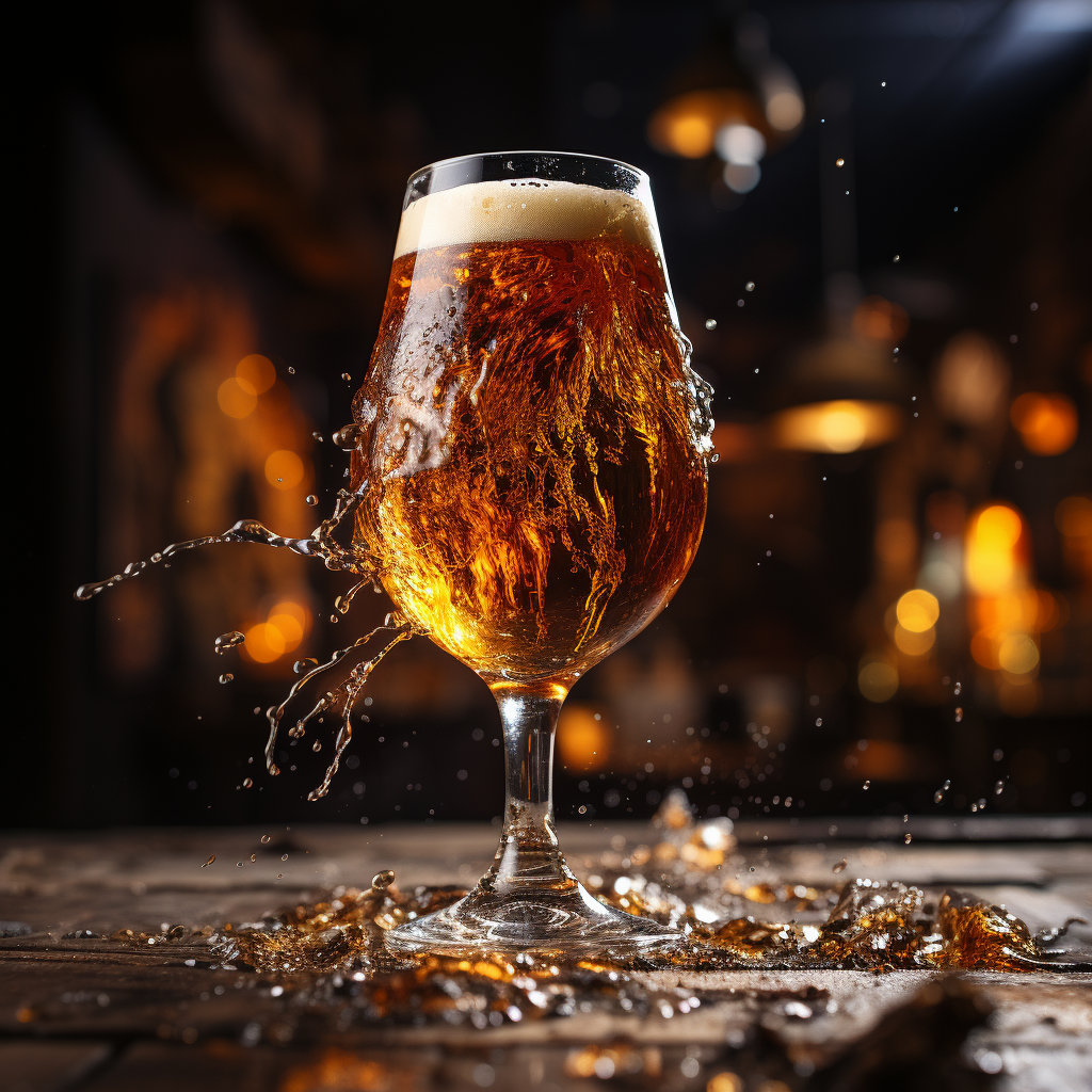 Refreshing craft beer in illuminated glass