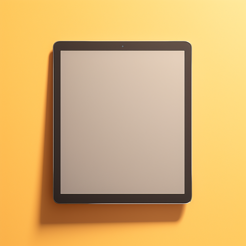 Illuminated grey tablet in box