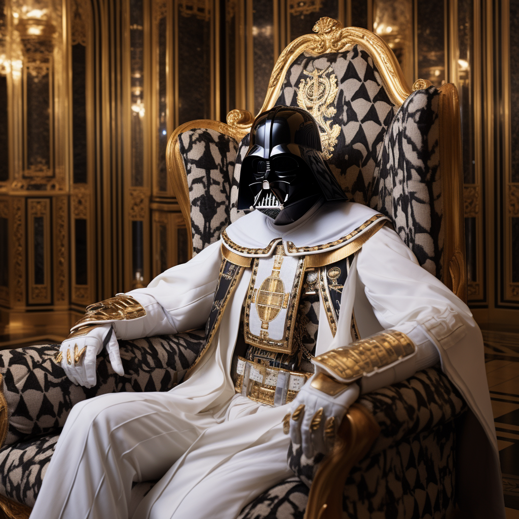 Illuminati Darth Vader in Extravagant Outfit