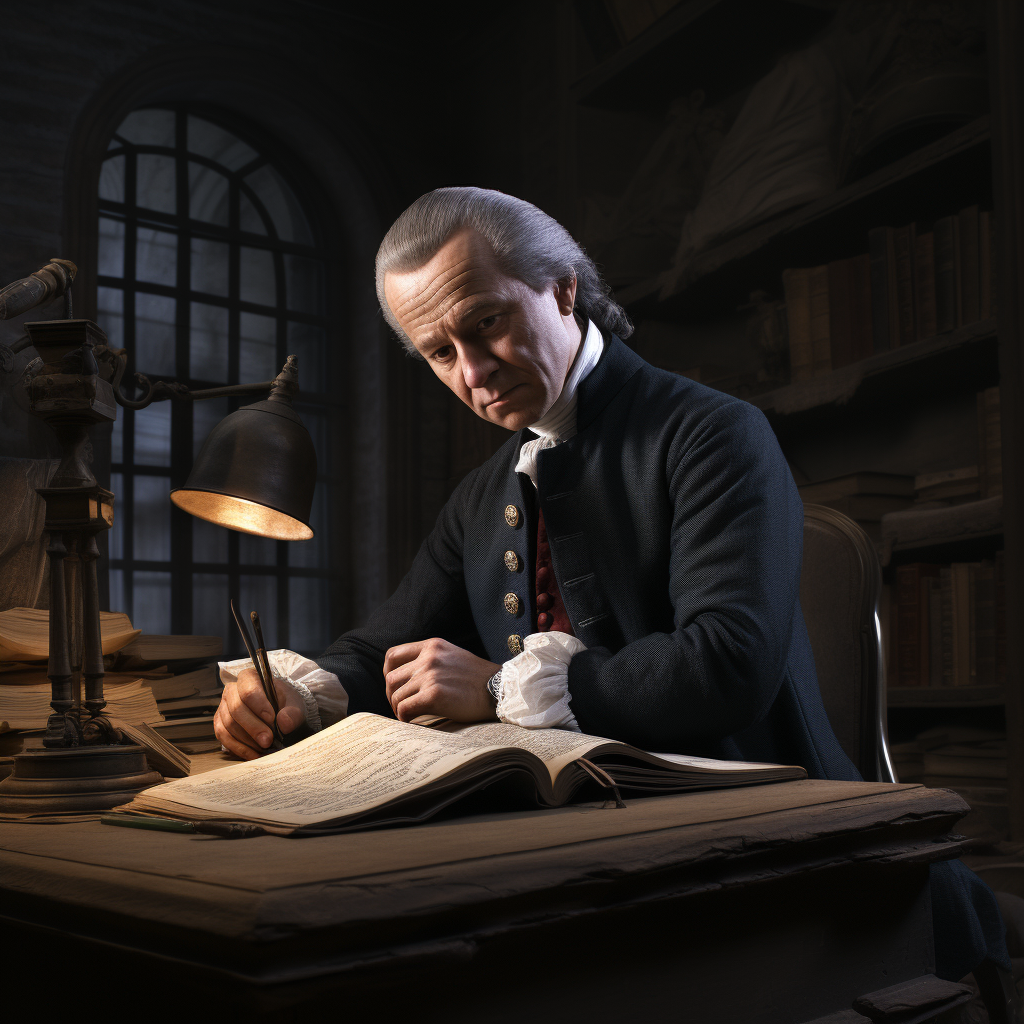 Immanuel Kant at Writing Desk