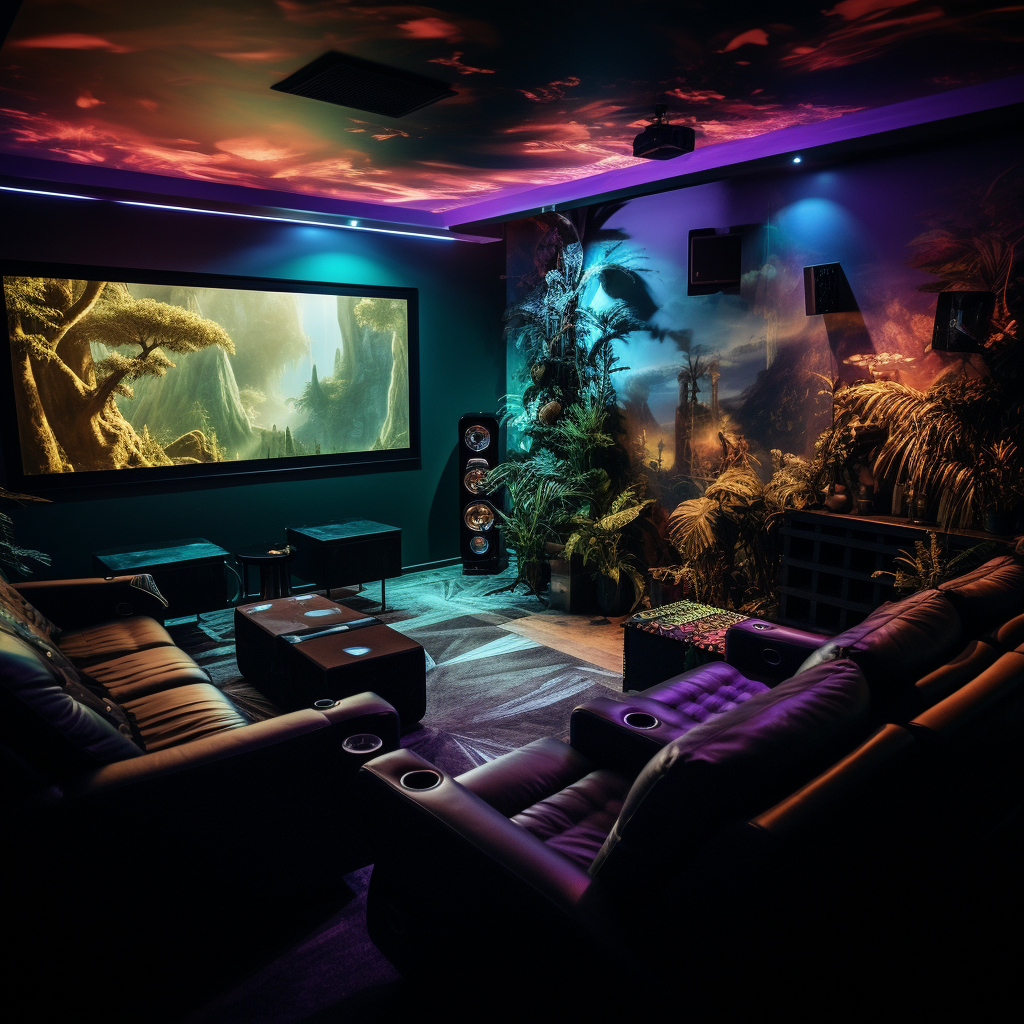 Luxurious immersive cinema room setup