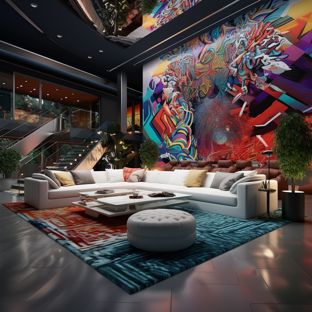 Realistic immersive video wall in living space