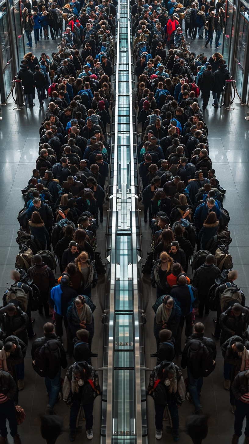 Immigration lines in airport