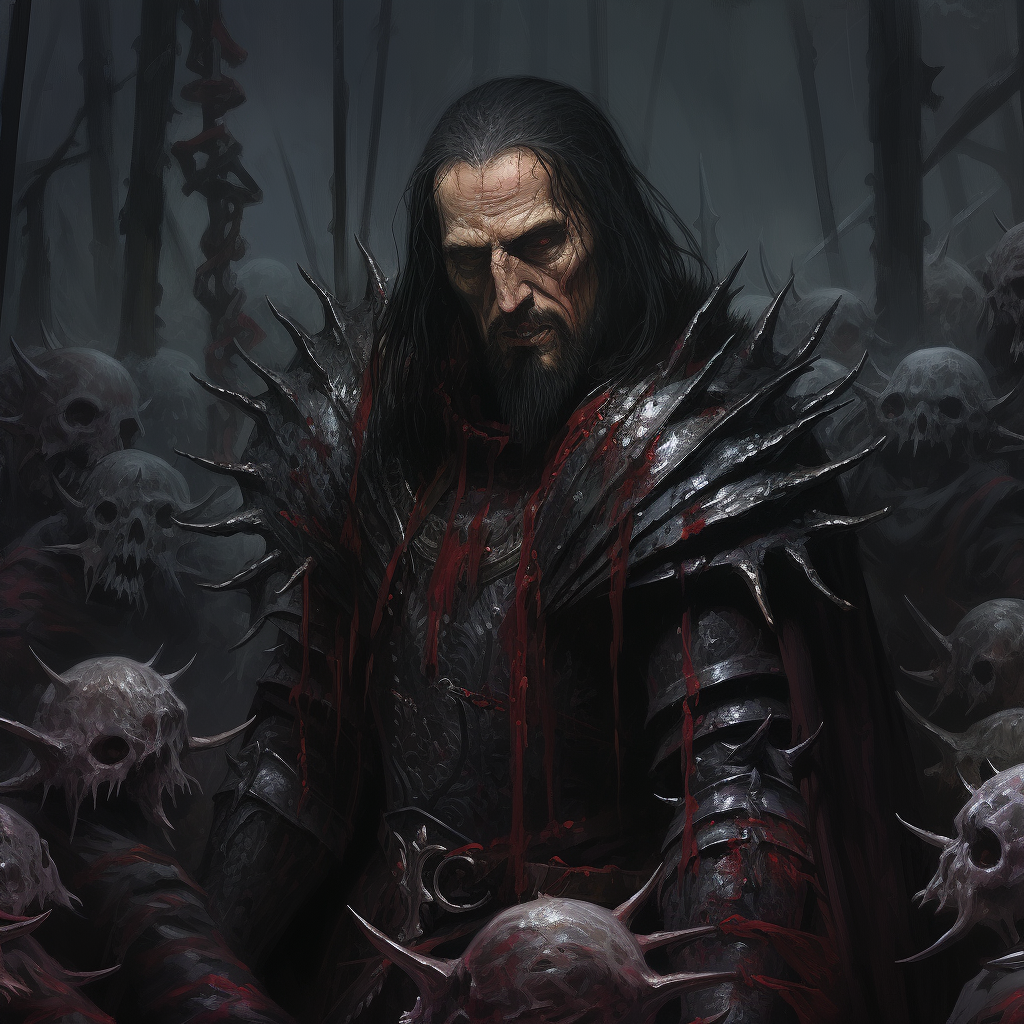 Vlad the Impaler walking through spikes