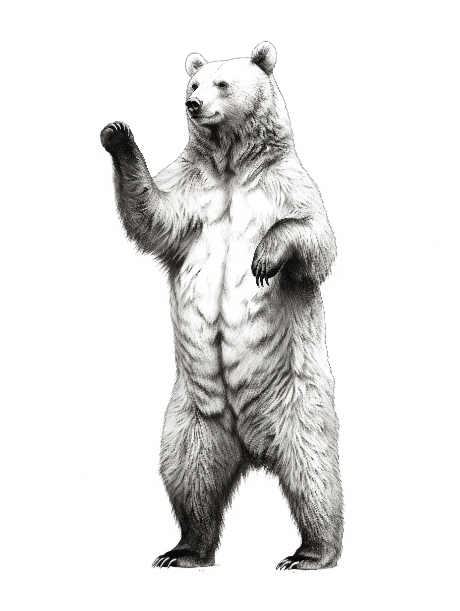 Grizzly bear t-pose stencil