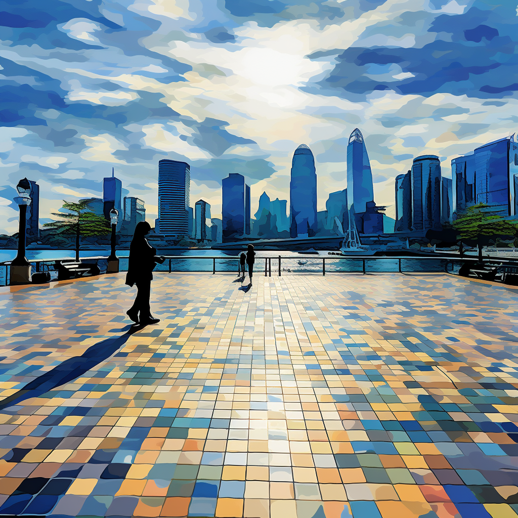 Impressionistic Victoria Harbor at Avenue of Stars  ?