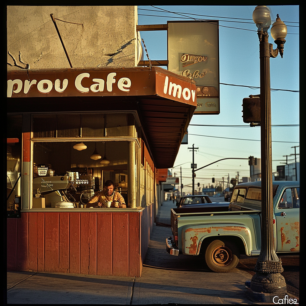 Young man enjoying coffee at Improv Café