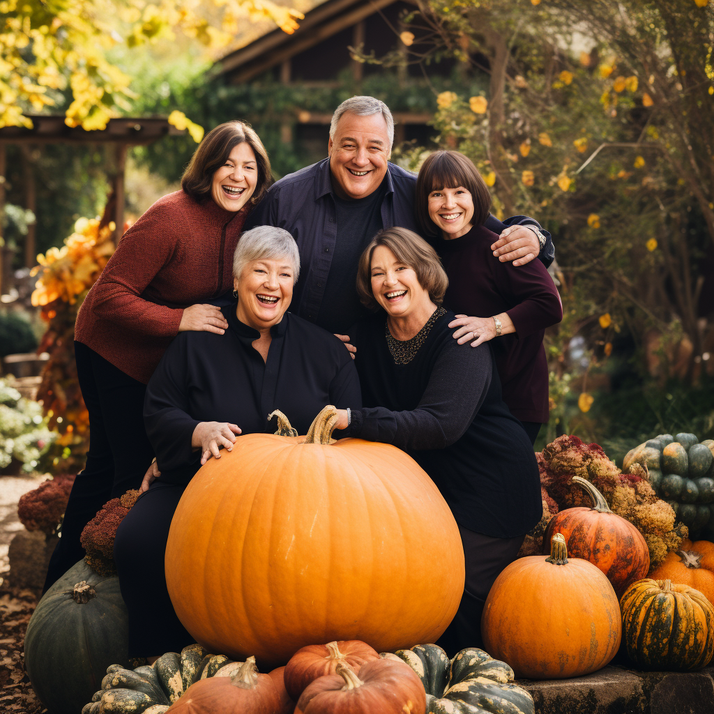 Ina Garten and Friends with Huge Pumpkin