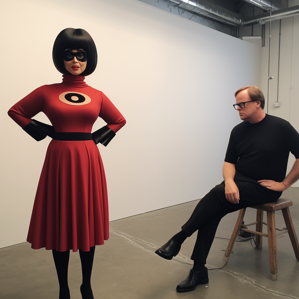 Brad Bird dressed as Edna Mode