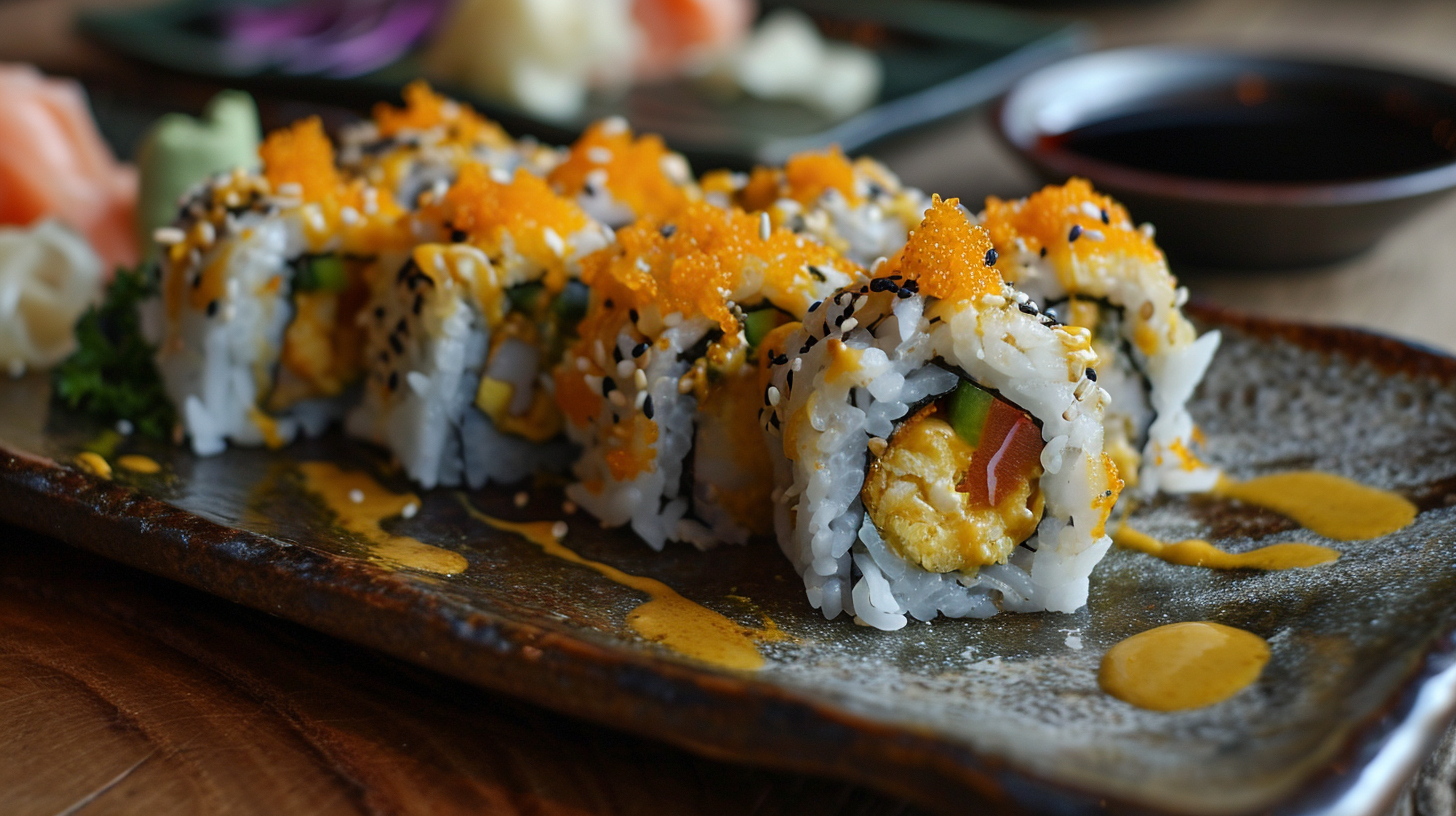 Tasty Indian curry sushi dish