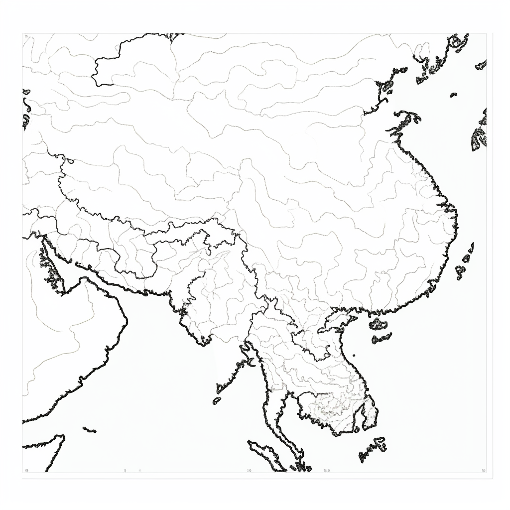 Black and White Map of India