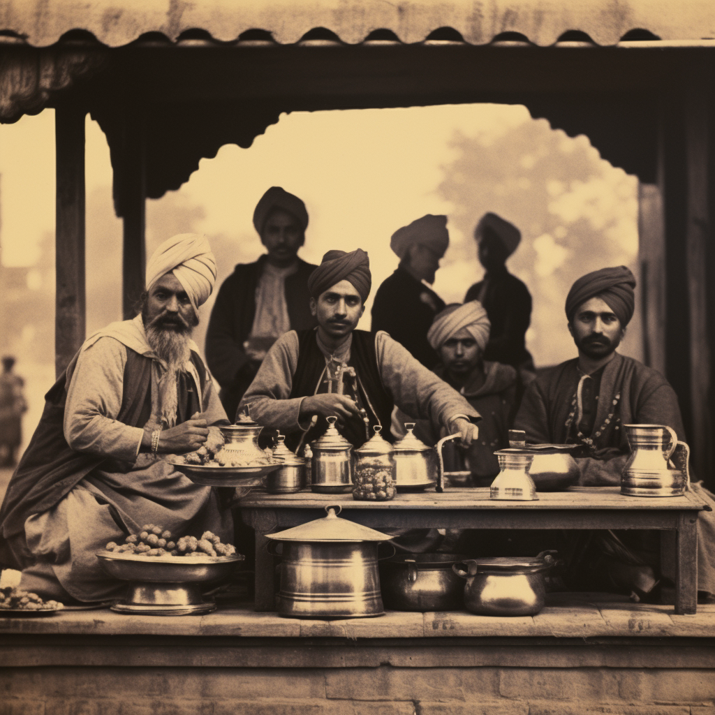 Authentic 19th Century Tea Stall in India