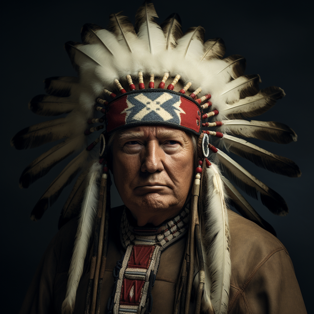 Indian Chief Trump Stock Photo