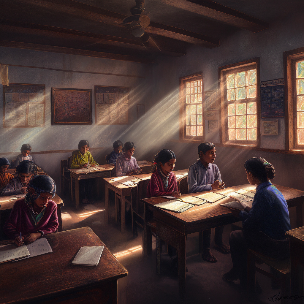 Realistic Indian Classroom Scene