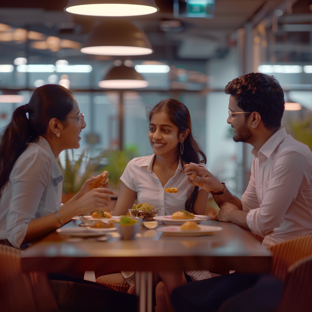 Indian employees office canteen