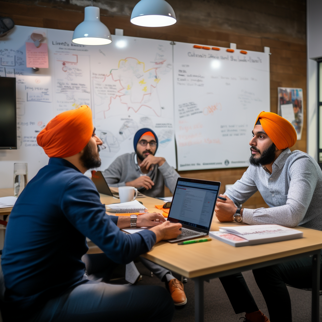 Two Indian entrepreneurs in a well-lit meeting room