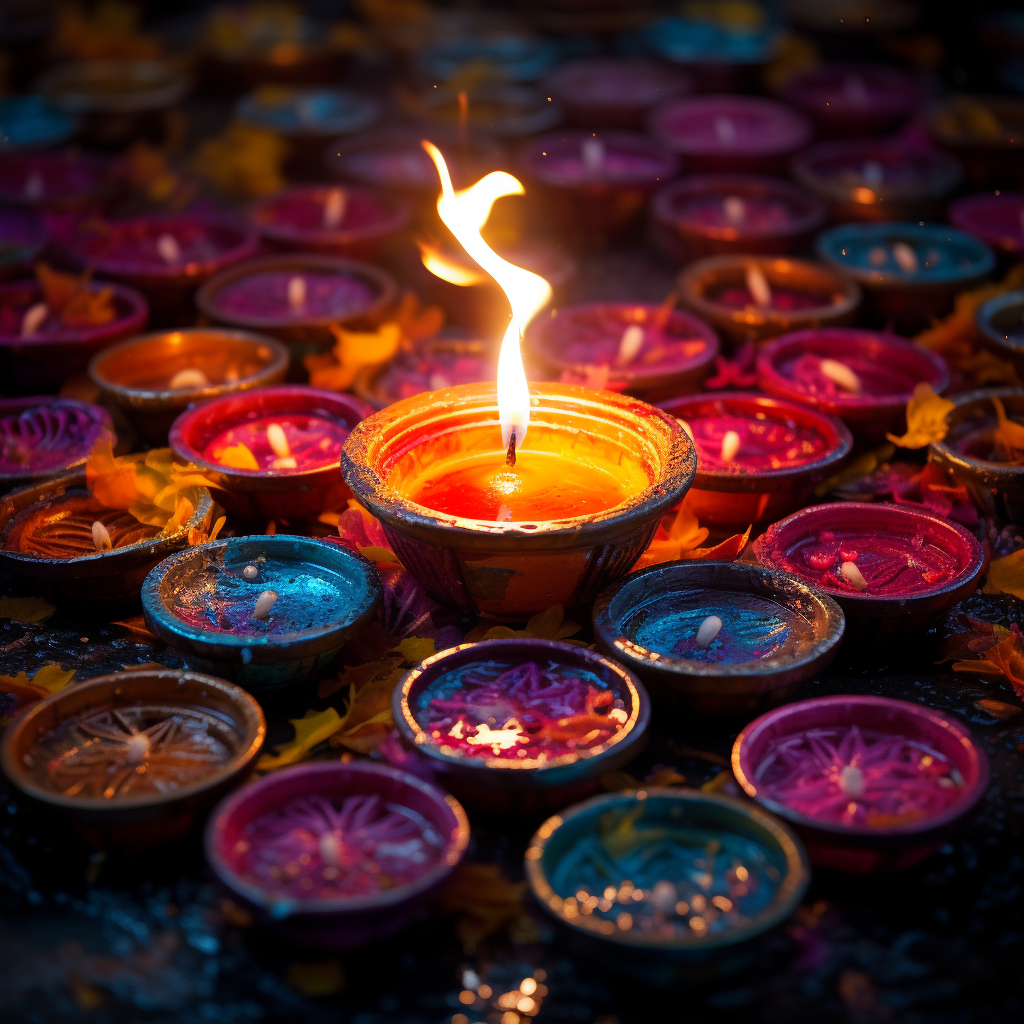 Beautiful Indian Holi Diya Lights