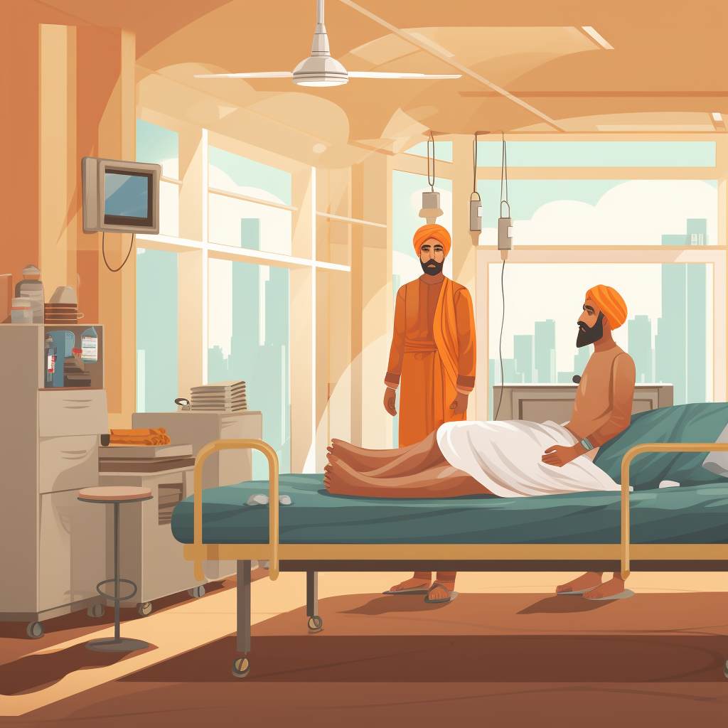 Indian hospital indoor background 3D vector