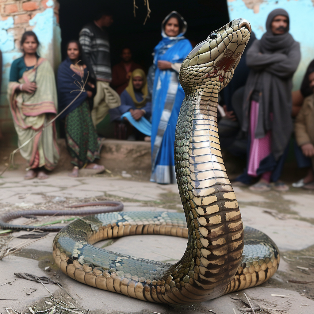 Indian King Cobra Dancing with Flute