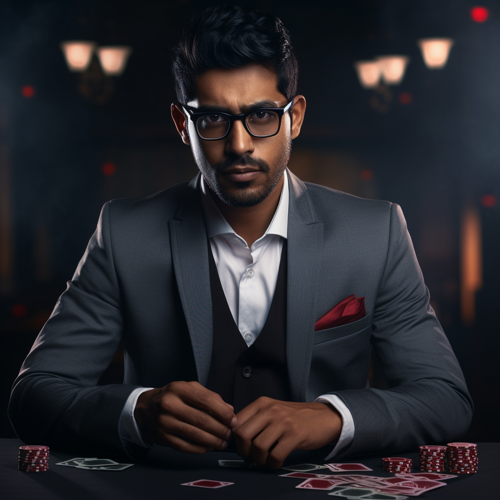 Indian man with black frames and plain glasses