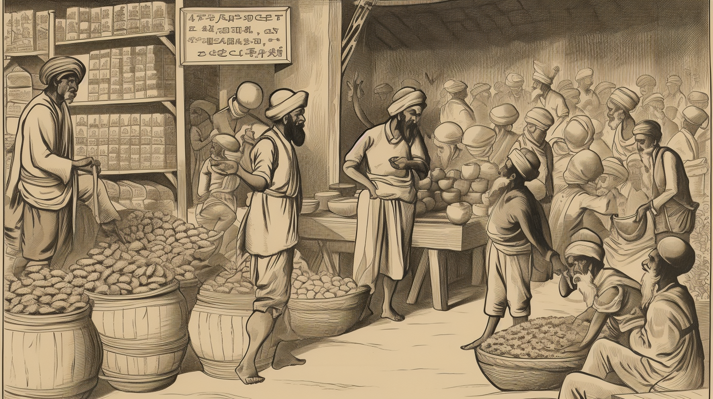 Cartoon of Indian Kirana General Grain Store