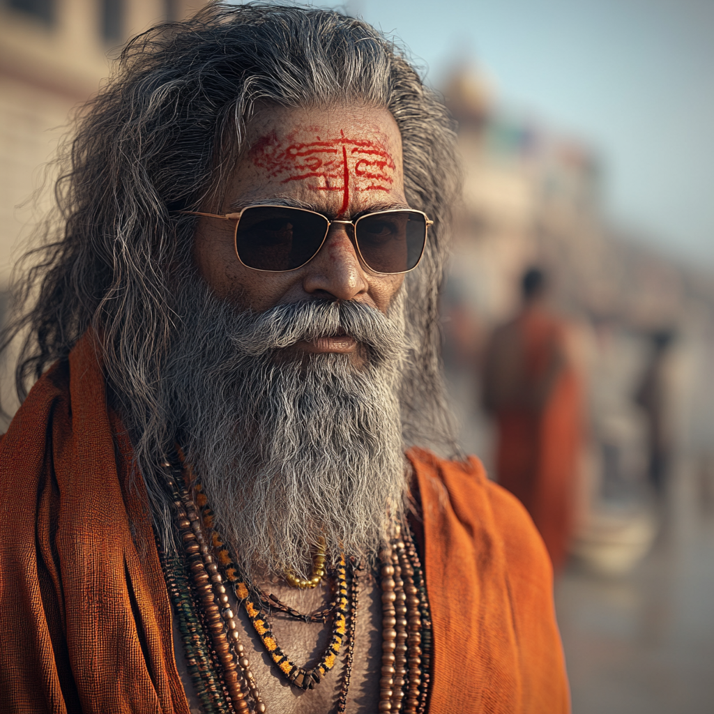 Indian Sadhu Varanasi River