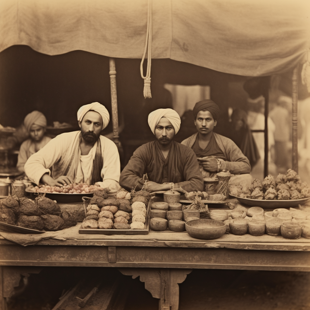 Traditional Indian street food stall