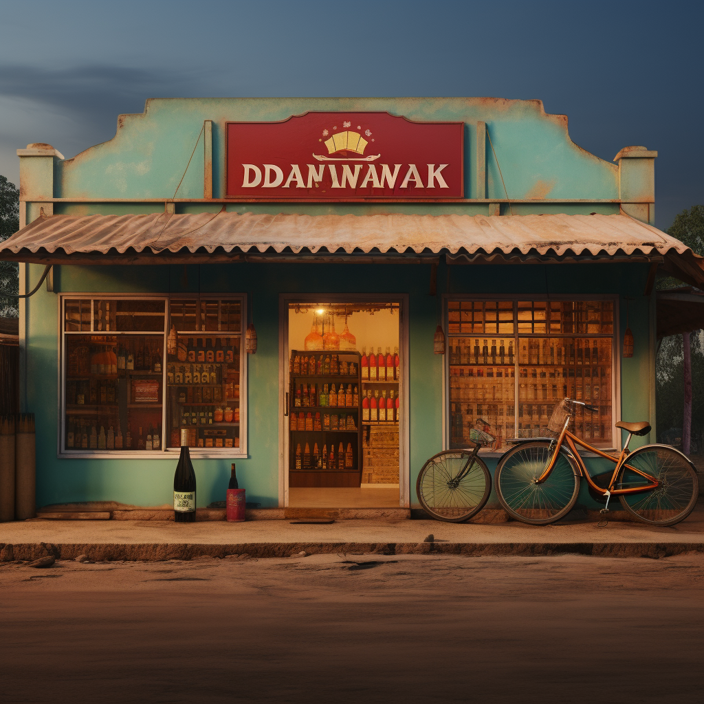 Close-up of Indian Wine Shop 'DAWAKHANA'