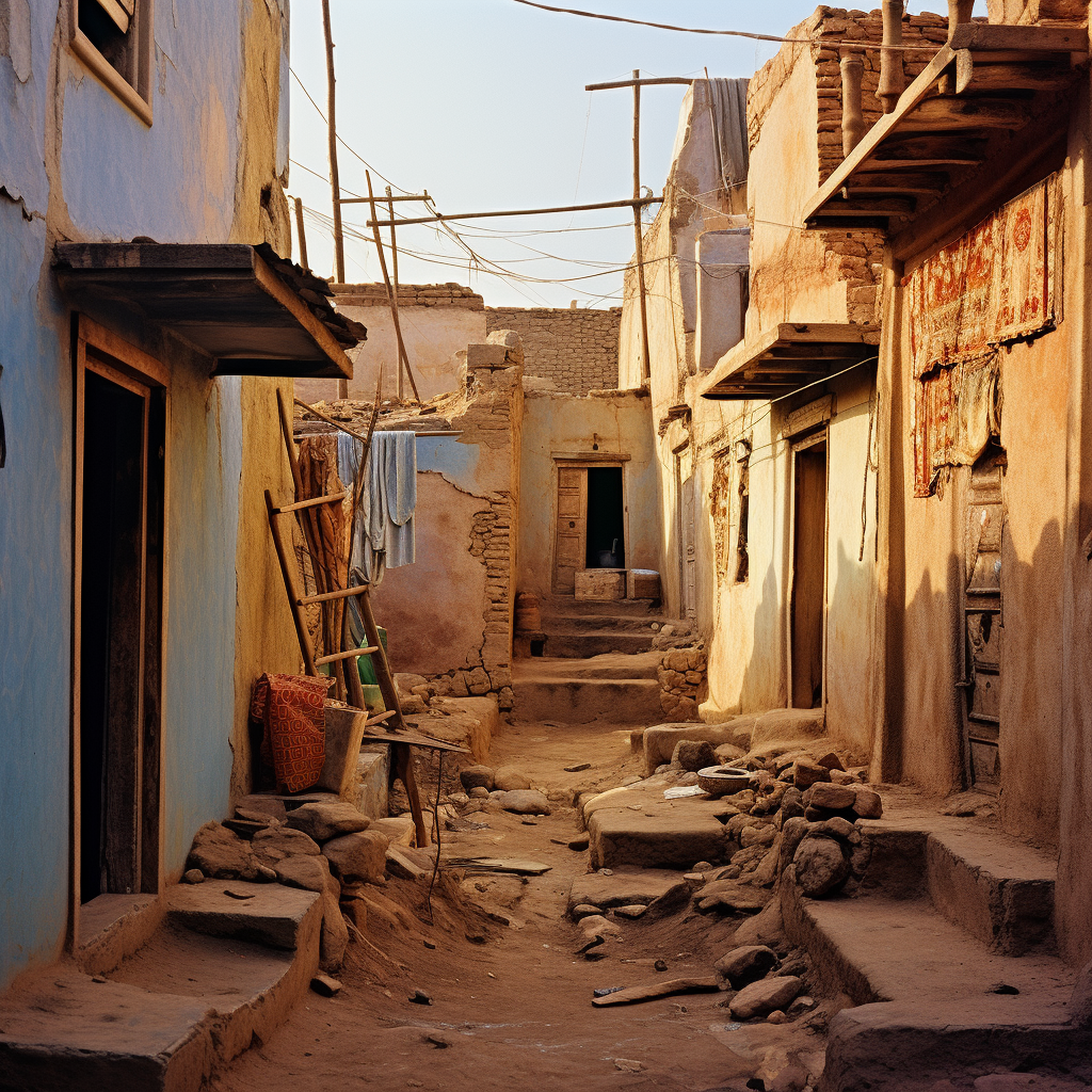 Rural Indian village row houses