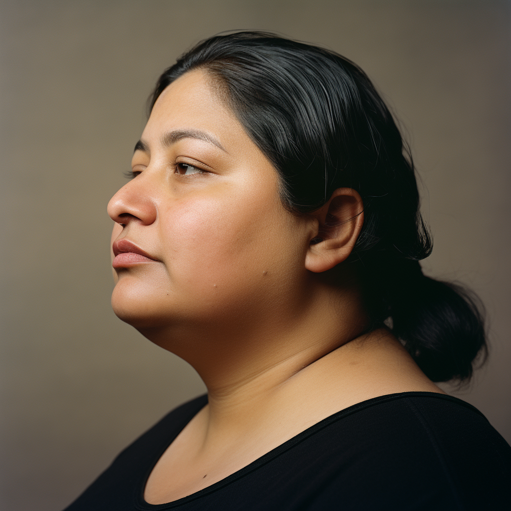 Indian woman's mugshot in grocery shop