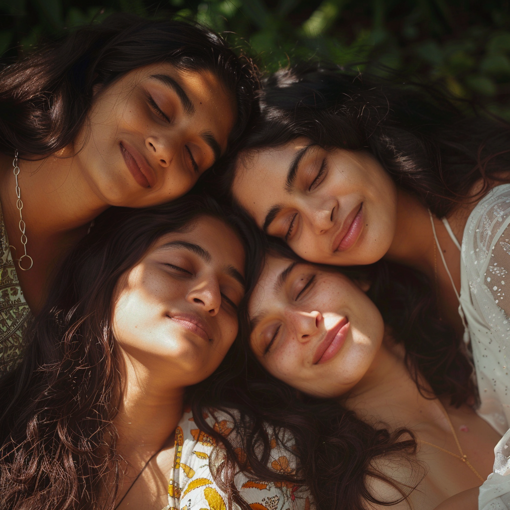 Indian women friends skincare photoshoot